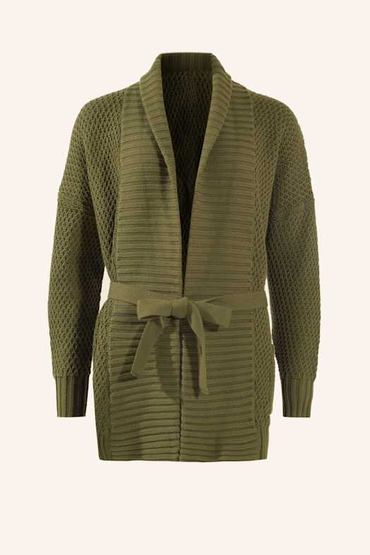 ADLYSH STRICKCARDIGAN MIT GÜRTEL GRÜN
