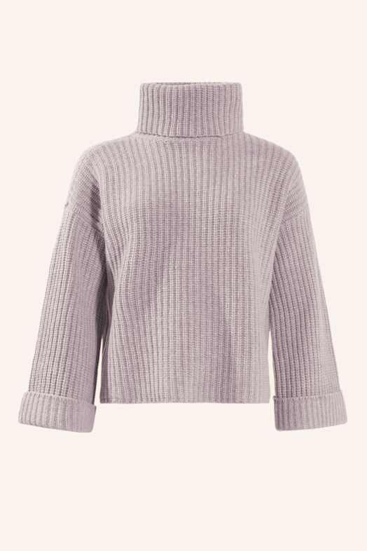 ADLYSH Pullover WOLLPULLOVER MIT ROLLKRAGEN LILA