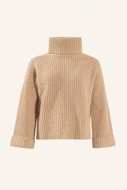 ADLYSH WOLLPULLOVER MIT ROLLKRAGEN BEIGE