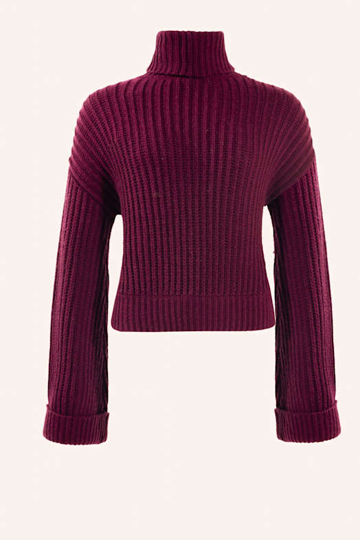 ADLYSH CROP PULLOVER MIT WOLLE ROT