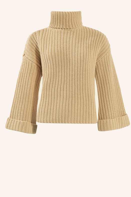 ADLYSH CHUNKY ROLLKRAGEN PULLOVER BEIGE