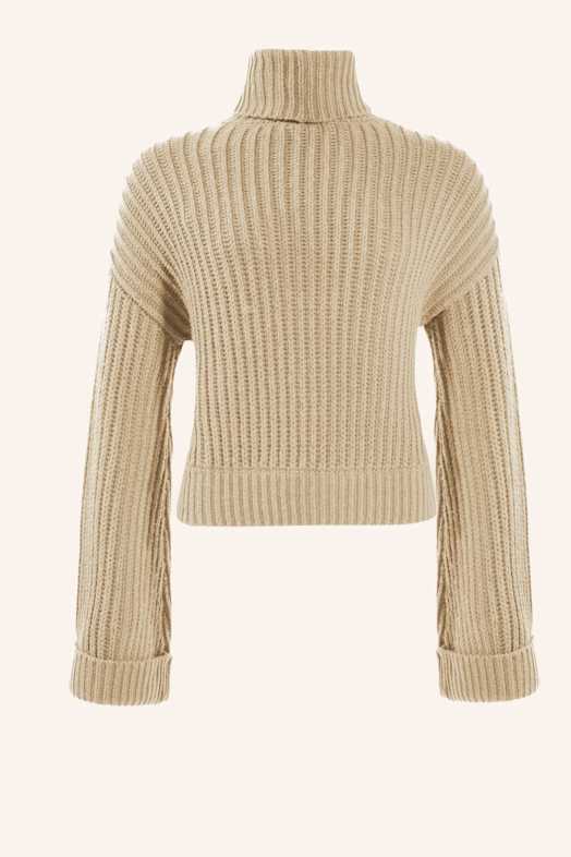 ADLYSH CROP PULLOVER MIT WOLLE BEIGE