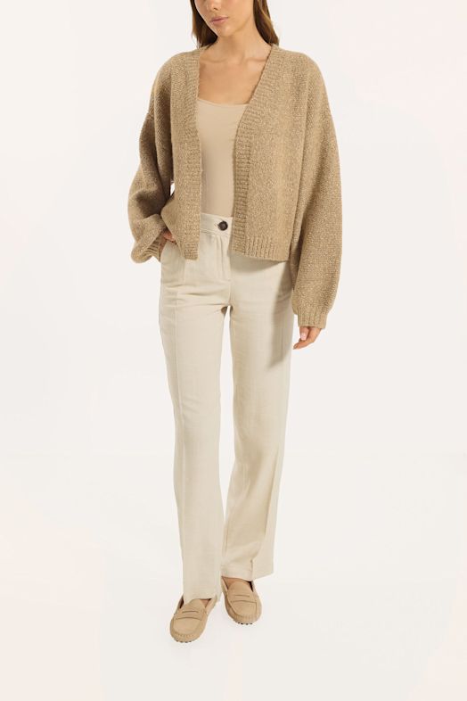ADLYSH OVERSIZED CARDIGAN MIT WOLLE BRAUN