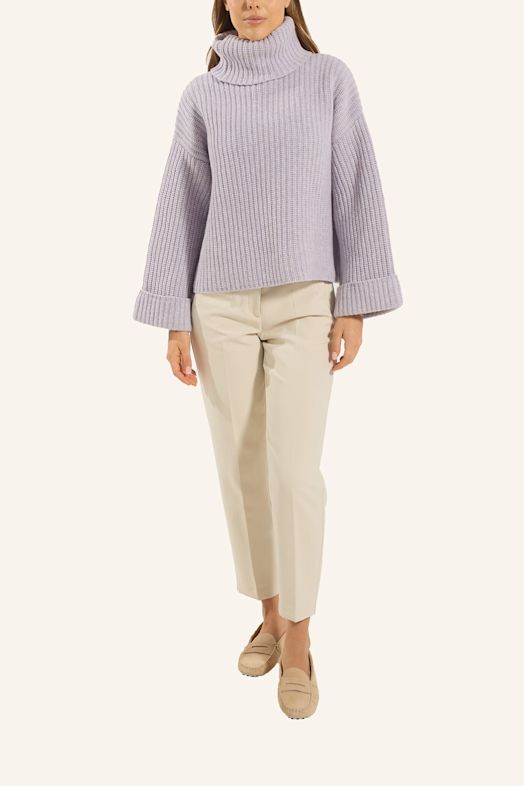 ADLYSH WOLLPULLOVER MIT ROLLKRAGEN LILA