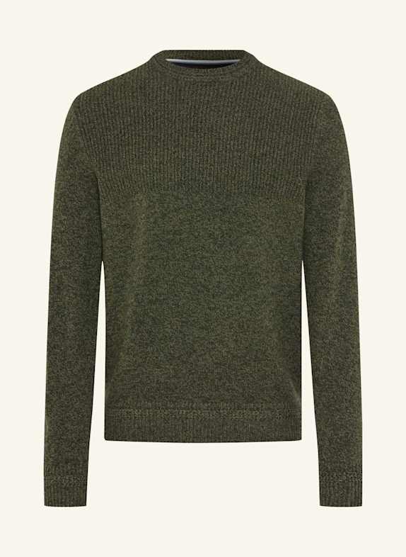 BRAX Strickpullover STYLE RICK DUNKELGRÜN