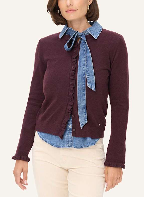 BRAX Strickjacke STYLE ANN DUNKELLILA