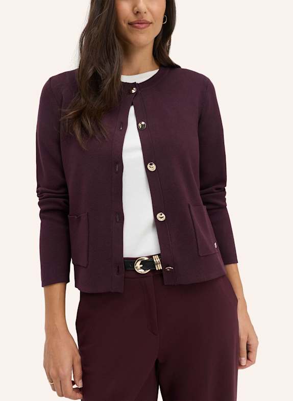 BRAX Strickjacke STYLE AMI DUNKELLILA