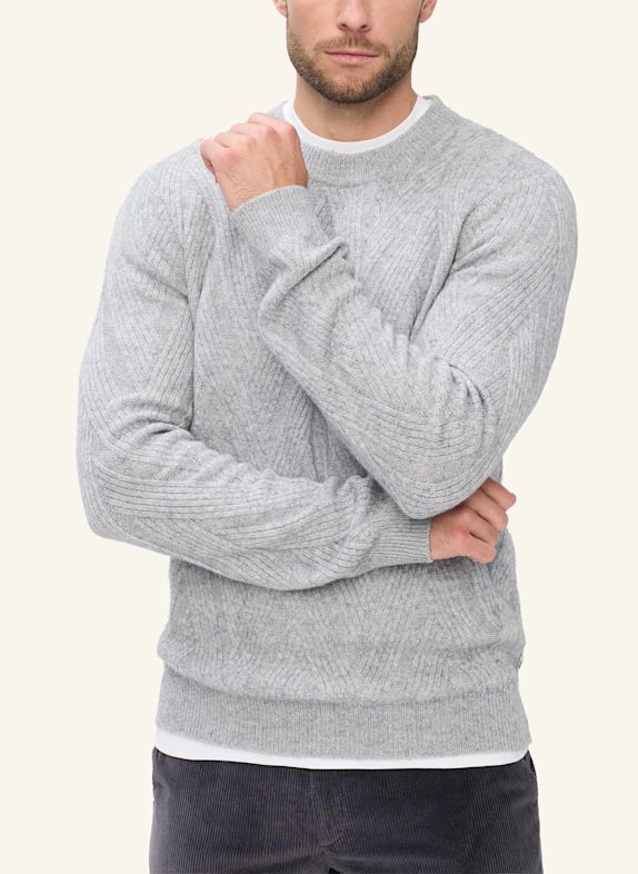 BRAX Strickpullover STYLE BUDDY GRAU