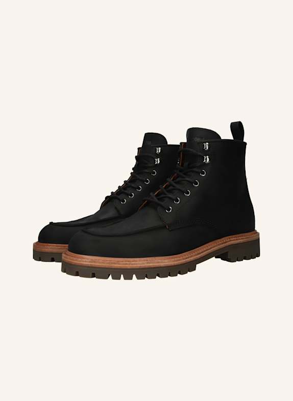 BLACKSTONE Schnürboots SCHWARZ