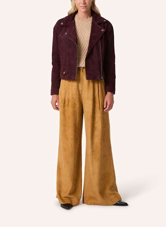 Malej Lederjacke DUNKELROT