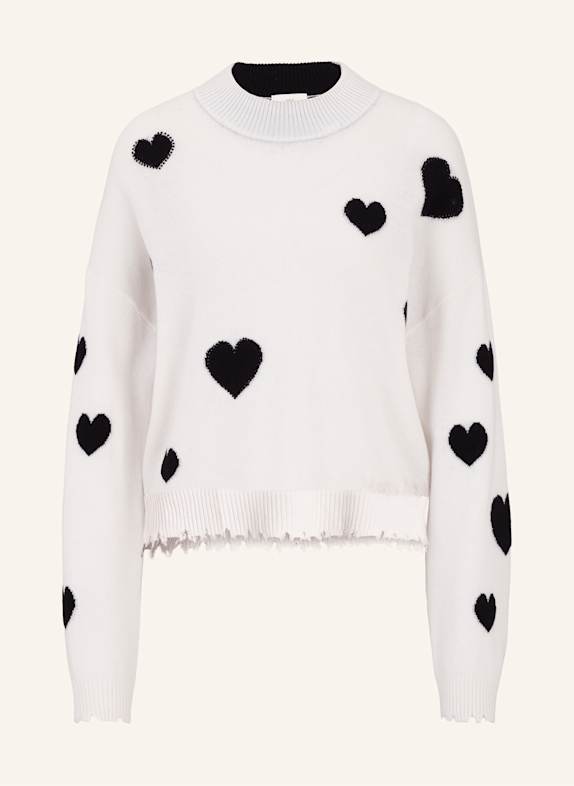 Princess GOES HOLLYWOOD Pullover mit Schmucksteinen und Cashmere WEISS