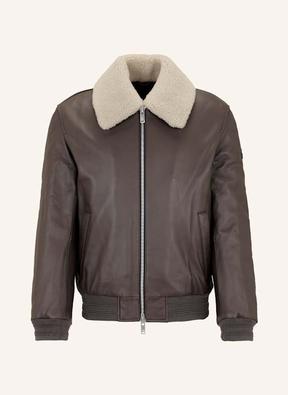 MOOSE KNUCKLES Lederjacke TOBA BRAUN