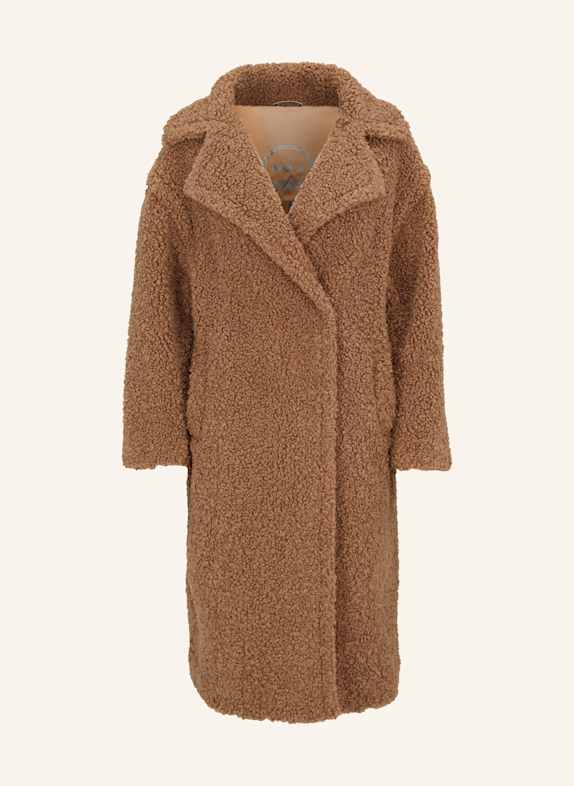 No.1 Como Teddyfell-Mantel NOEMI CAMEL