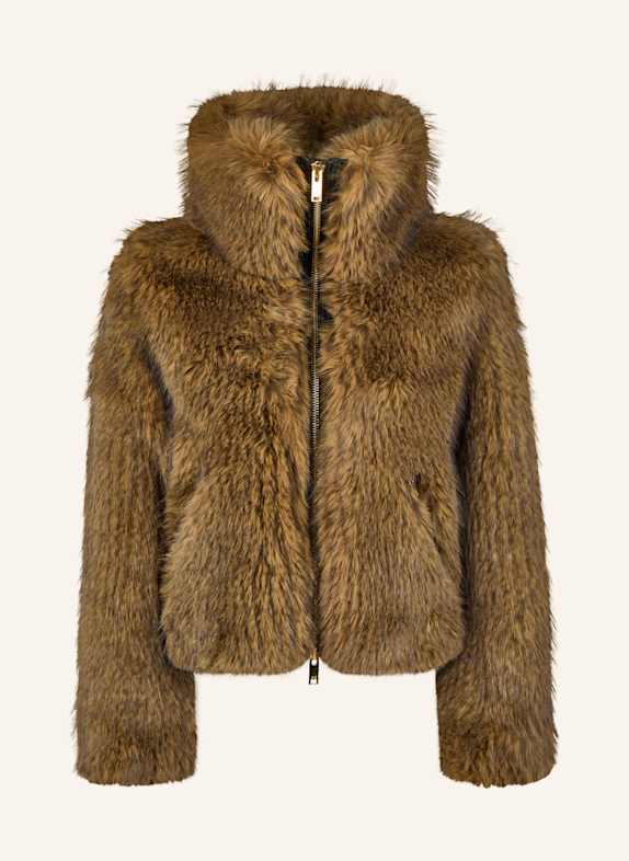 MOOSE KNUCKLES Jacke SUTTON BUNNY GOLD aus Kunstpelz BEIGE/ BRAUN