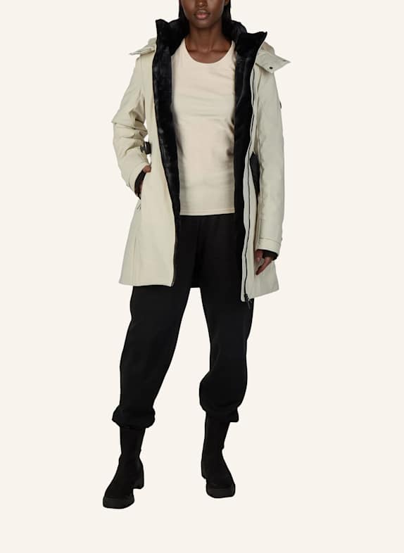 MOOSE KNUCKLES Daunenparka WINGROVE mit Kunstfell und abnehmbarer Kapuze CREME