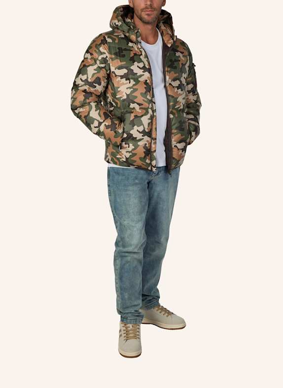 JOTT Daunenjacke JAVA PRINT BRAUN/ GRÜN