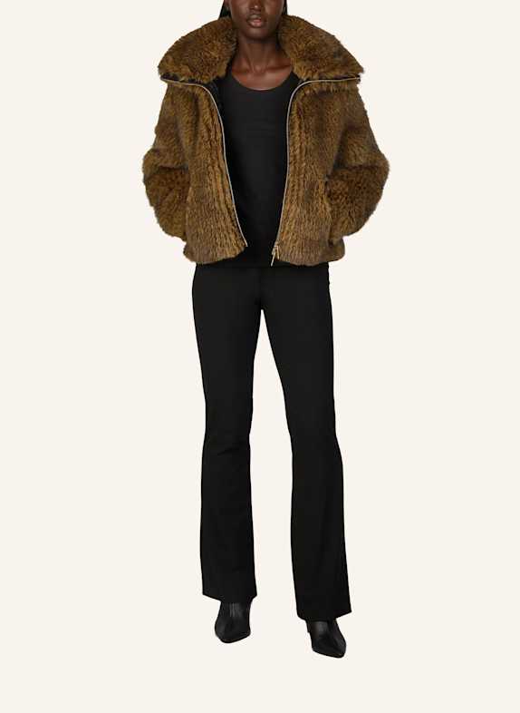 MOOSE KNUCKLES Jacke SUTTON BUNNY GOLD aus Kunstpelz BEIGE/ BRAUN