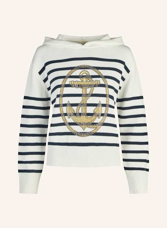 Princess GOES HOLLYWOOD Strick-Hoodie mit Schmucksteinen WEISS