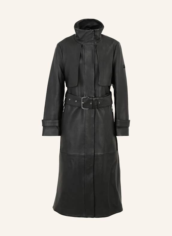 MOOSE KNUCKLES Trenchcoat NEBO aus Leder SCHWARZ