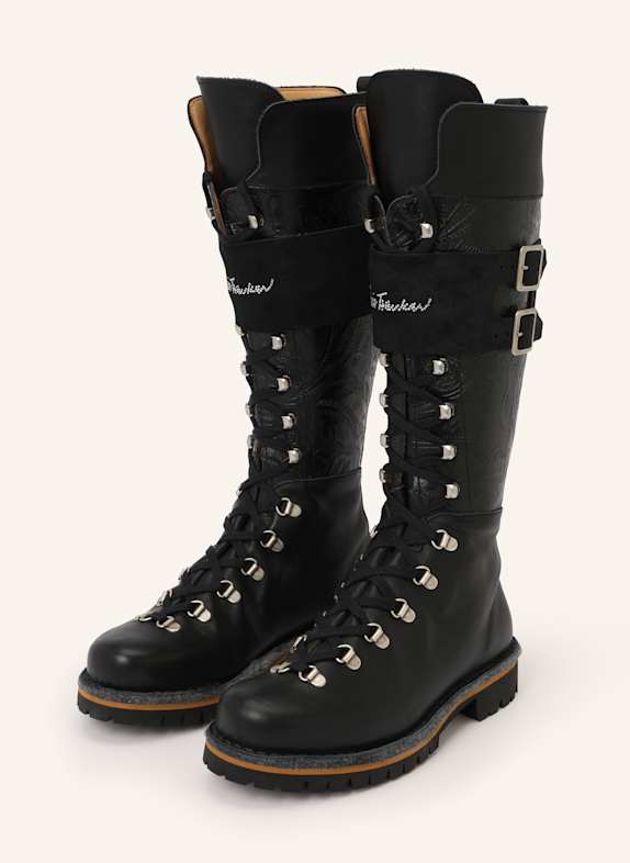 Luis Trenker Schnürstiefel LUTINA mit Schmucksteinen SCHWARZ