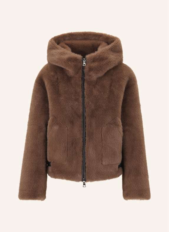 BLONDE No.8 Kunstpelz-Jacke ELLE DUNKELBRAUN