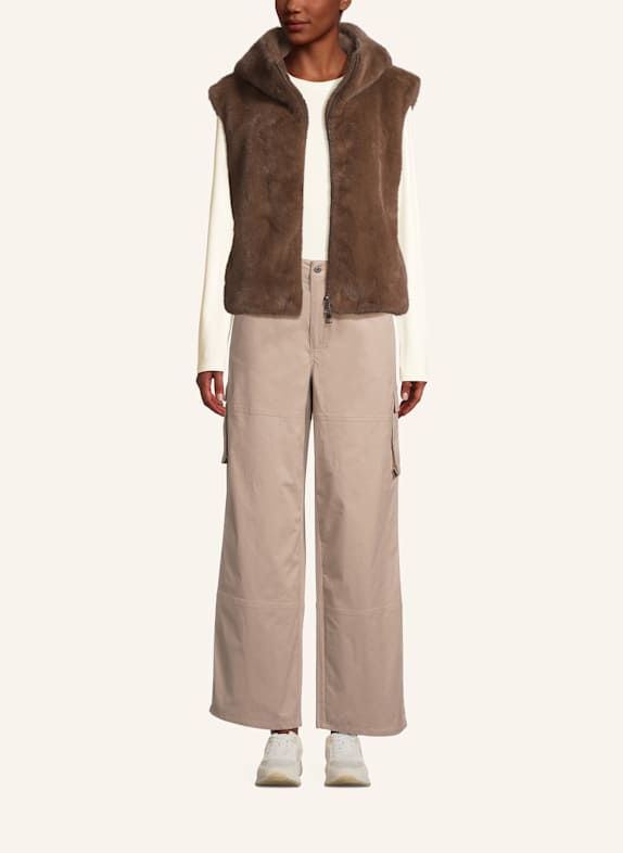 BLONDE No.8 Kunstpelz-Weste ASHLEY DUNKELBRAUN