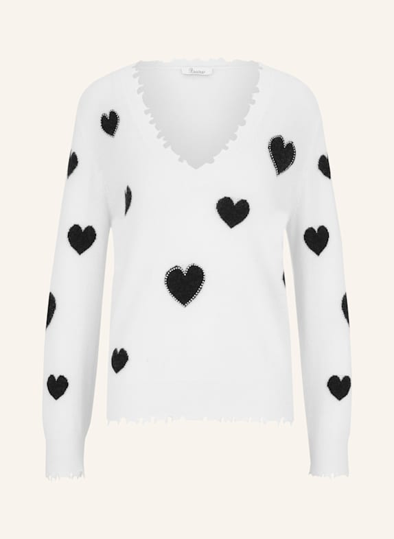 Princess GOES HOLLYWOOD Pullover mit Schmucksteinen WEISS