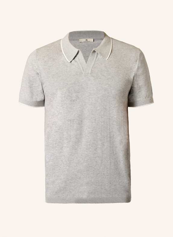 GEBAUER & GEBAUER Strick-Poloshirt CLINT HELLGRAU
