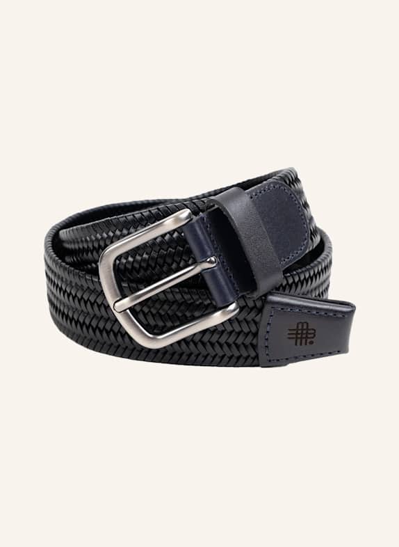 GEBAUER & GEBAUER Flechtgürtel aus Leder SCHWARZ/ DUNKELBLAU/ COGNAC/ BRAUN