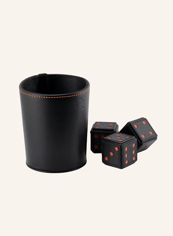GEBAUER & GEBAUER Lederdekoration DICE GAME SCHWARZ