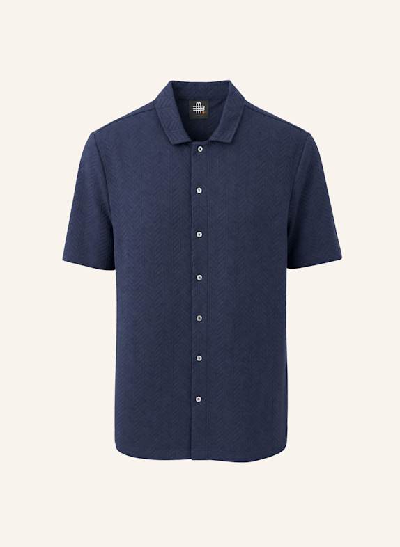 GEBAUER & GEBAUER Jacquard-Hemd AMALFI DUNKELBLAU