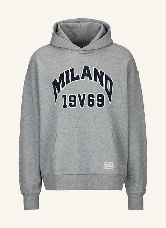 19V69 ITALIA Oversized Hoodie QUENTINO COLLEGE GRAU