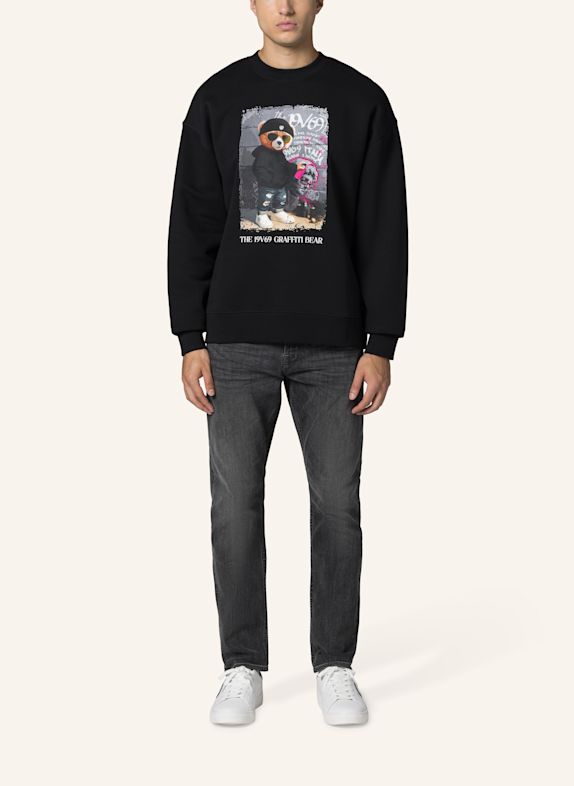 19V69 ITALIA Sweatshirt Omero Graffiti SCHWARZ