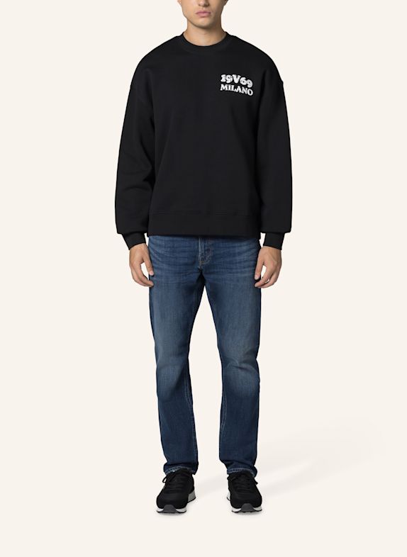 19V69 ITALIA Sweatshirt Omero Angel SCHWARZ