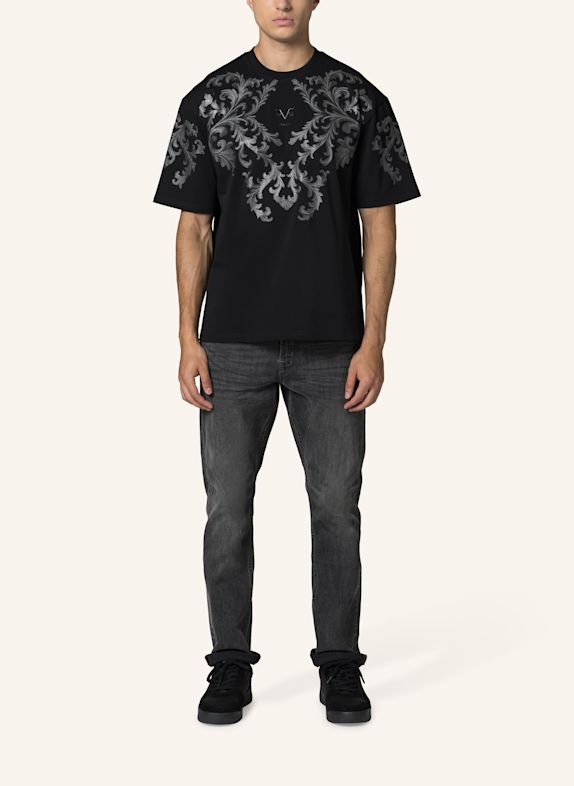 19V69 ITALIA T-Shirt Tamaro Baroque Str SCHWARZ