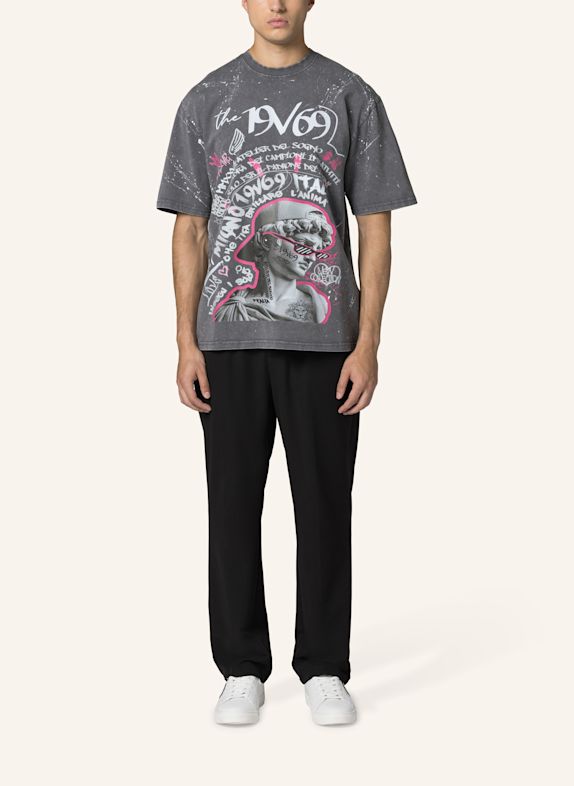 19V69 ITALIA T-Shirt Tamaro Graffiti GRAU