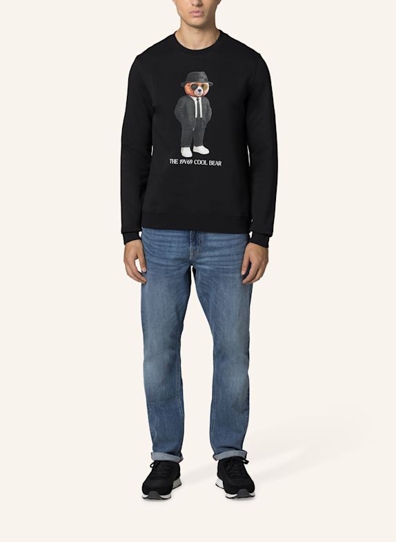 19V69 ITALIA Sweatshirt Nico Cool Teddy SCHWARZ