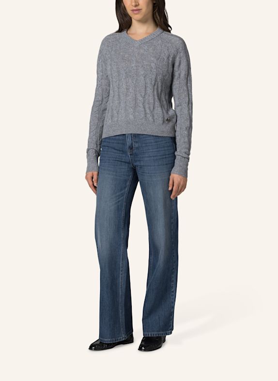 19V69 ITALIA Strickpullover Liz Cable GRAU