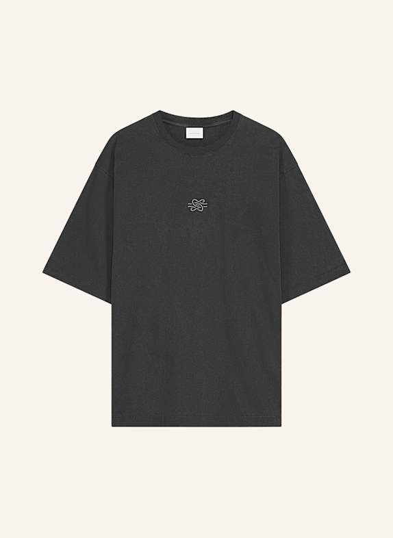 FILLING PIECES T-Shirt BOXY EMBROIDERED DUNKELGRAU