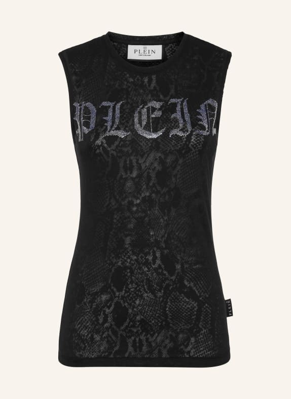 PHILIPP PLEIN Tanktop mit Schmucksteinen SCHWARZ