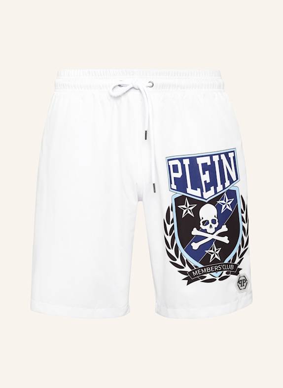 PHILIPP PLEIN Badeshorts SKULL&BONES WEISS