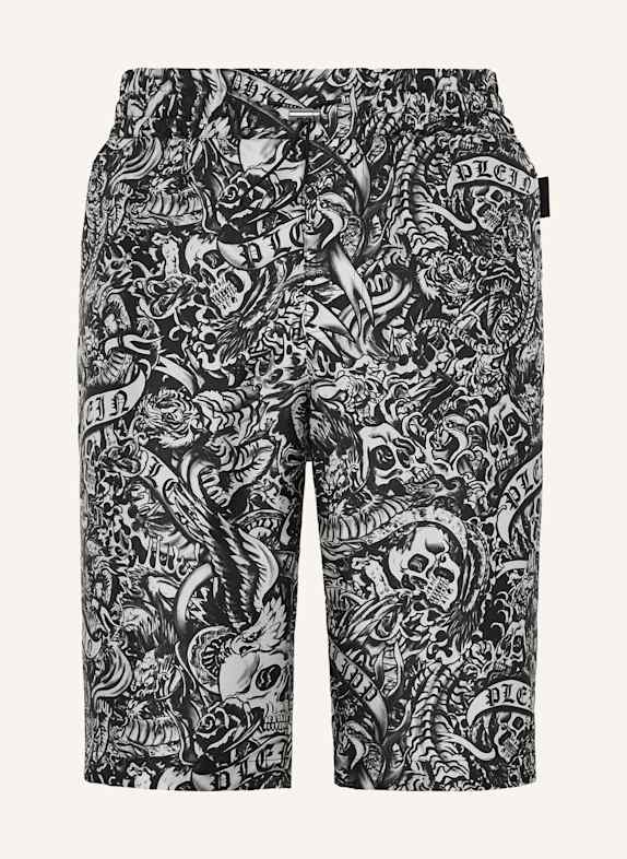 PHILIPP PLEIN Seidenshorts TATTOO SCHWARZ