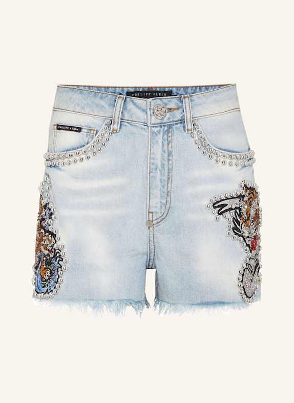 PHILIPP PLEIN Jeansshorts TATTOO HELLGRAU