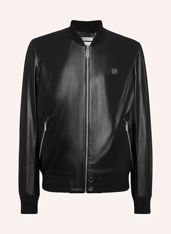 PHILIPP PLEIN Lederblouson SCHWARZ