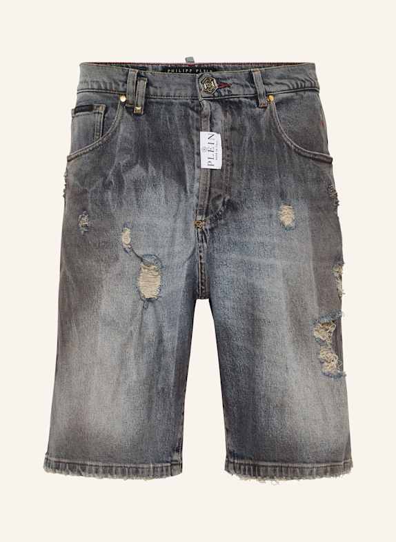 PHILIPP PLEIN Jeansshorts DUNKELGRAU