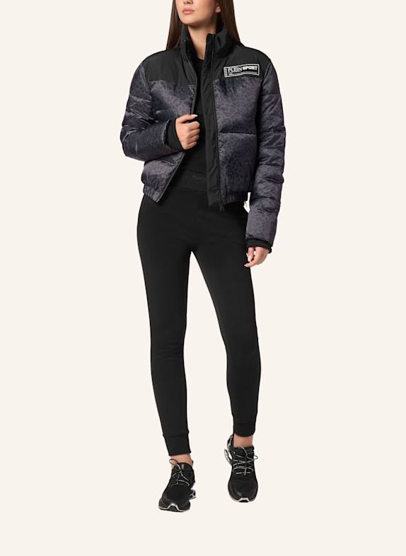 PLEIN SPORT Daunenjacke LEOPARD SCHWARZ