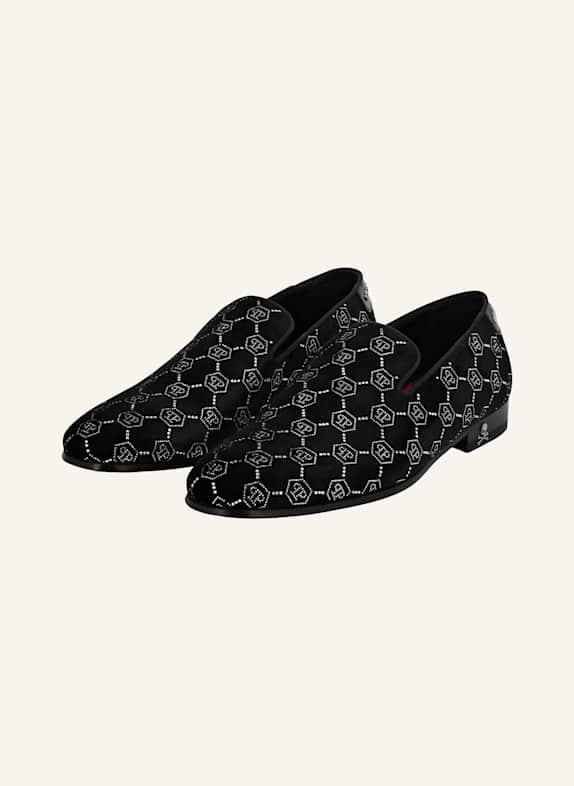 PHILIPP PLEIN Loafer mit Schmucksteinen MONOGRAM SCHWARZ