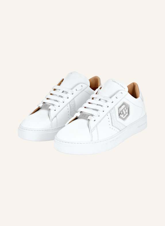 PHILIPP PLEIN Leder Sneaker ARROW WEISS