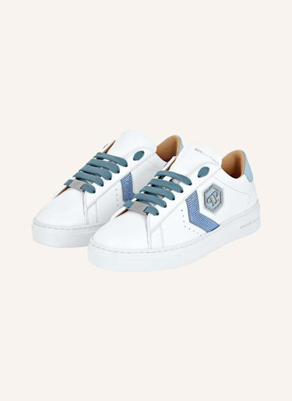 PHILIPP PLEIN Leder Sneaker ARROW HELLBLAU