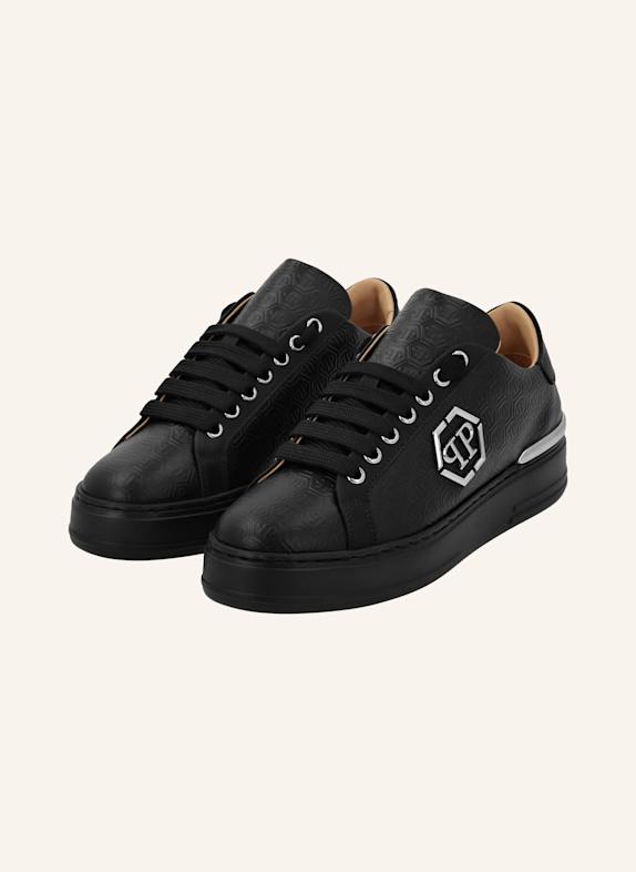 PHILIPP PLEIN Leder Sneaker MONOGRAM SCHWARZ